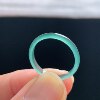 Natural A-grade ice clear water green jadeite ring