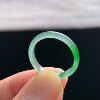 Natural A-grade ice-green jade ring