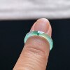 Natural A-grade ice jade floating flower square ring