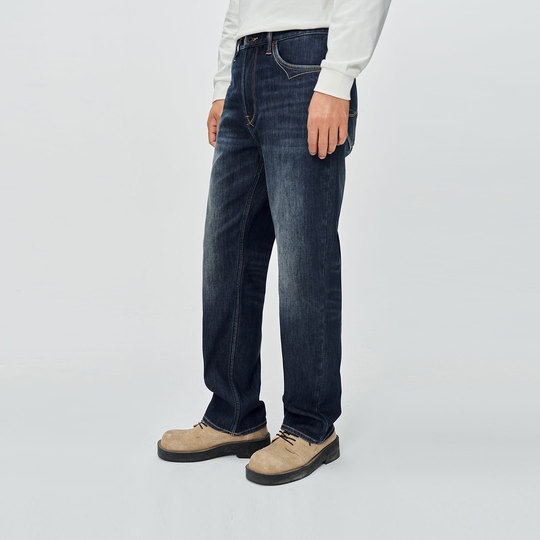 【张凌赫同款】Lee商场款25冬新753舒适直筒暖岩恒温男保暖牛仔裤