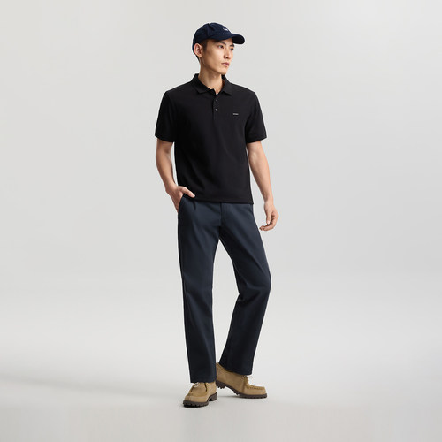 Lee26夏新翻领小Logo徽标男复古撞色防晒短袖polo衫LMT012295210 - 图1