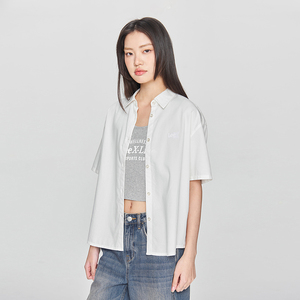 Lee天丝白衬衫女短袖经典翻领