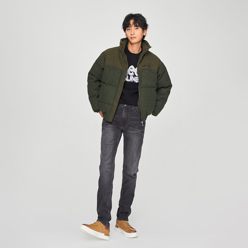 Lee舒适版仿羊毛立领拼接男羽绒夹克面包服保暖外套LMT009003206,淘宝优惠券,粉丝福利购,淘宝优惠卷