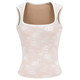Sexy lace double layer low square neck slim fit wide shoulder vest
