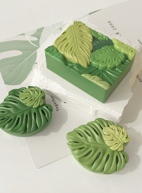 花柬硅胶镜面树叶托盘