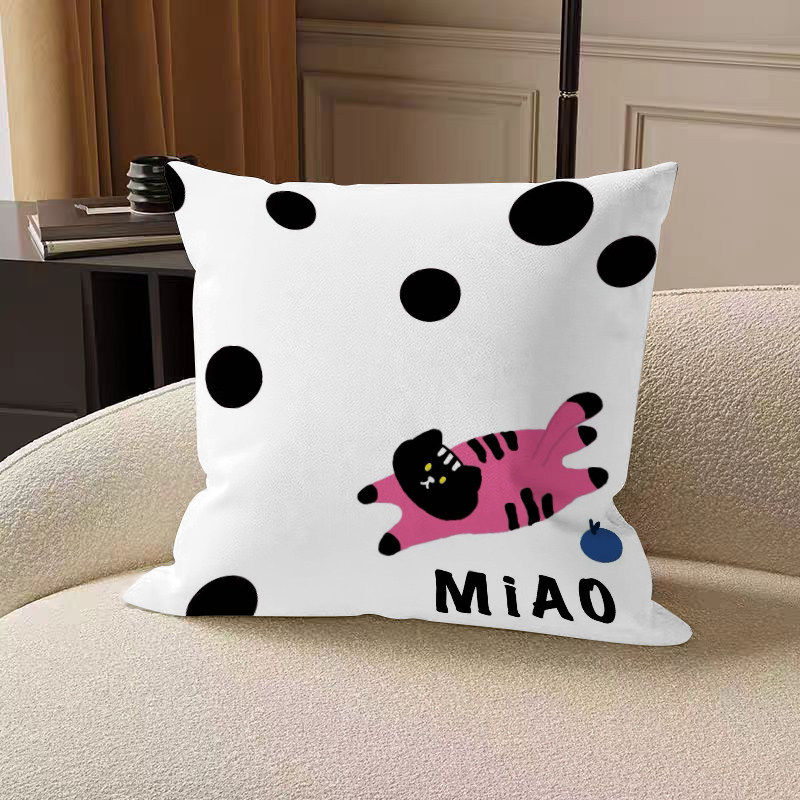 多巴胺黑粉猫抱枕卡通可爱靠枕客厅沙发靠背垫办公室午睡枕趴睡枕,淘宝优惠券,粉丝福利购,淘宝优惠卷