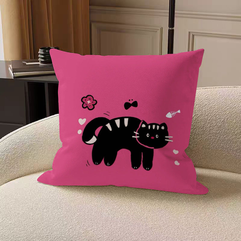 多巴胺黑粉猫抱枕卡通可爱靠枕客厅沙发靠背垫办公室午睡枕趴睡枕,淘宝优惠券,粉丝福利购,淘宝优惠卷