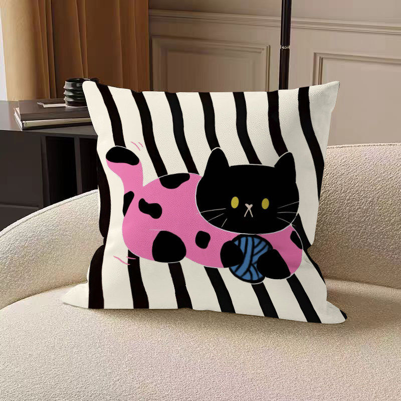 多巴胺黑粉猫抱枕卡通可爱靠枕客厅沙发靠背垫办公室午睡枕趴睡枕,淘宝优惠券,粉丝福利购,淘宝优惠卷