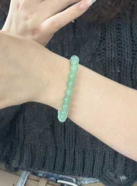 天然东陵玉手链女男绿砂金