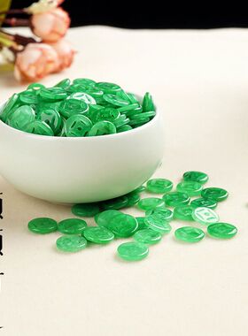 天然翡翠干青铁龙生10MM玉钱隔珠隔片金钱diy散珠串手链饰品配件