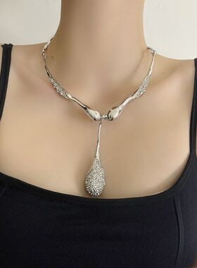 欧美重工金属不规则拼接闪钻水滴