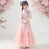 Ханьфу, демисезонная детская осенняя юбка, лонгслив, ципао, китайский стиль, 12 лет