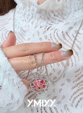 平安夜圣诞镂空爱心苹果毛衣链