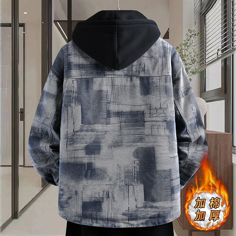 夹棉加厚牛仔外套男秋冬季高级感痞帅二棉夹克青少年学生宽松棉服,淘宝优惠券,粉丝福利购,淘宝优惠卷