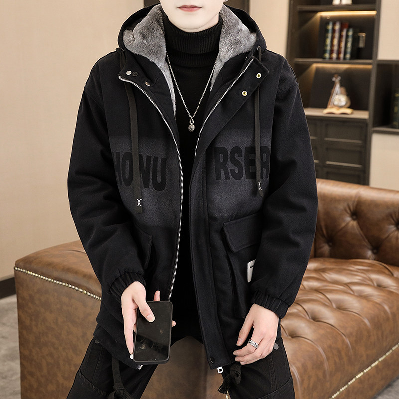 冬季青少年牛仔外套男加绒加厚派克服潮流宽松帅气初高中学生棉衣,淘宝优惠券,粉丝福利购,淘宝优惠卷