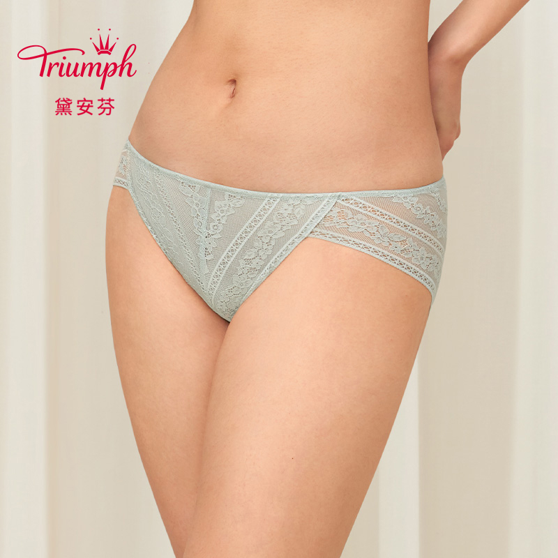 Triumph/黛安芬水盈杏花内裤女蕾丝中低腰三角裤74-6882/87-2365 - 图0