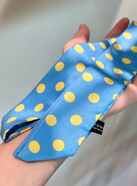 韩系波点小巧丝巾细窄长条围巾2025春夏新款颈饰洋气领巾时髦配饰