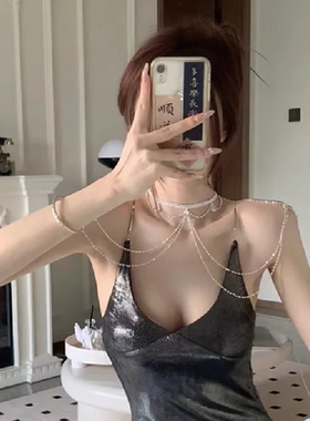 水钻合金晚宴肩链项链