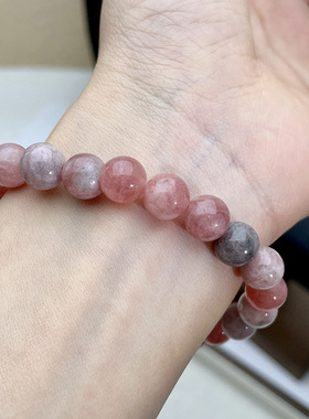 女式水晶复古粉灰色手链