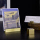 Brass label holder desktop card photo message