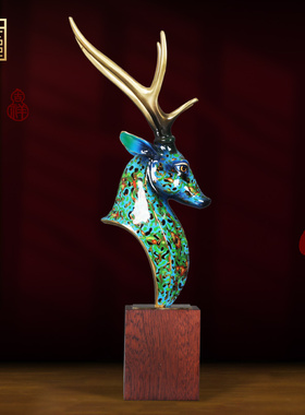 全铜马铜摆件鹿鸣吉祥家居装饰品客厅玄关办公室乔迁开业送礼物