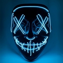 Halloween LED Cold Light Mask Screenplay Kill Wolverine Kill Nets Red Party Bungee Tide Play Shivering Voice V Glowing Full Face