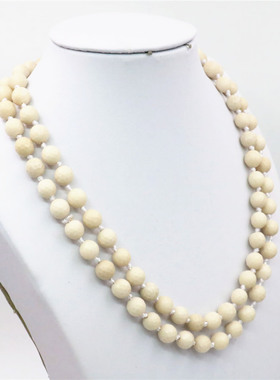 切面圆形天然石民族风礼物毛衣链