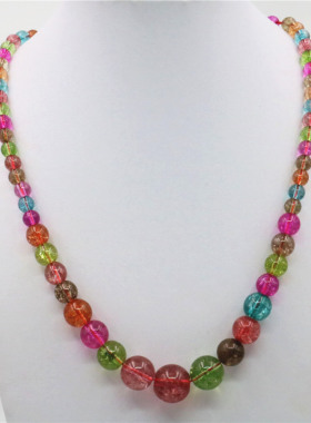 圆形西瓜碧玺塔链耳钉首饰套装