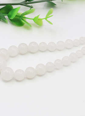 油菜花玉髓玉石圆珠女天然项链
