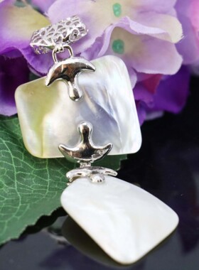 diy白色天然鲍鱼贝项链挂件吊坠