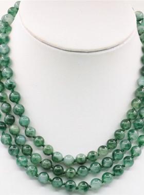 油菜花花青石玉髓圆珠女长款项链