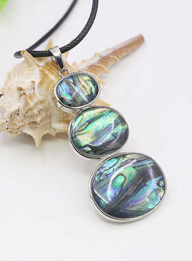 叠加款项链油菜花贝壳鲍鱼皮绳女