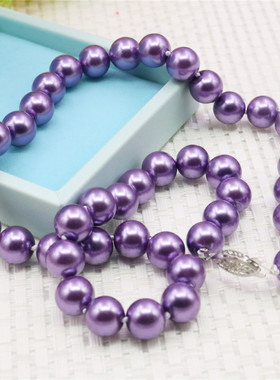 diy紫罗兰饰品手工礼物珍珠项链