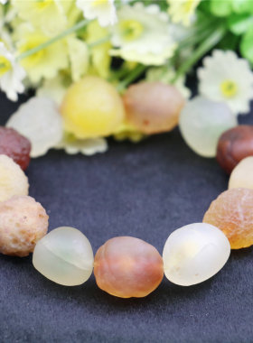 10-15mm不规则阿拉善石手链 外蒙千里戈壁宝石手饰弹性手工串饰品