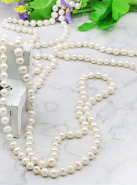 近圆长款生日礼物天然淡水珍珠