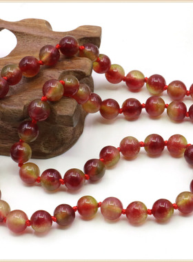 红色西瓜碧玺天然玉石锁骨链