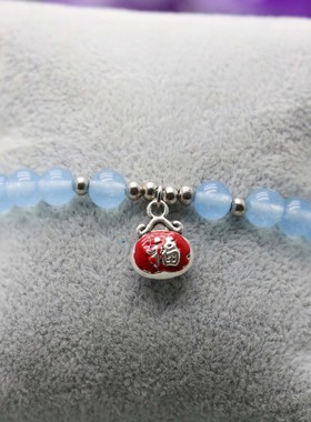 油菜花女玉髓玉石弹性福袋手链女