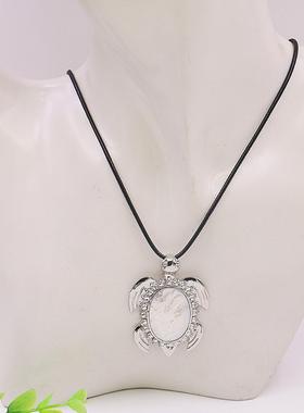 油菜花贝壳天然皮绳女乌龟带坠