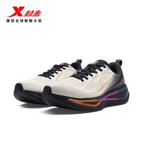 特步星耀3.0｜跑步鞋2025冬季新款男鞋革面低帮防滑减震跑鞋女鞋 - 图1