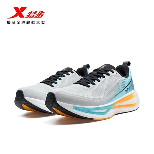 特步星耀3.0｜跑步鞋2025冬季新款男鞋革面低帮防滑减震跑鞋女鞋 - 图0