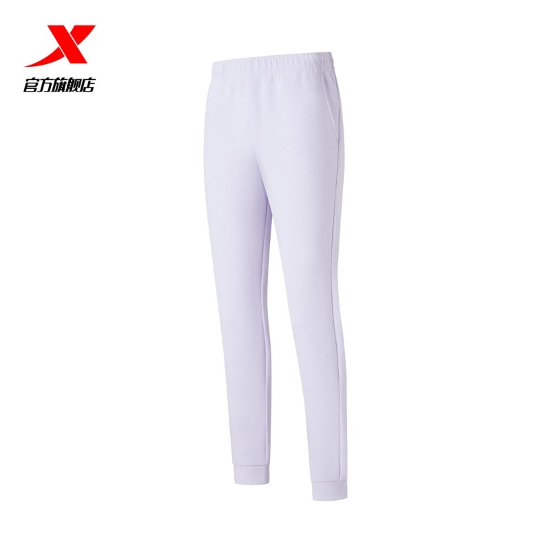 【商场同款】特步卫裤2026年新款女子春秋针织运动裤黑色束脚长裤,淘宝优惠券,粉丝福利购,淘宝优惠卷