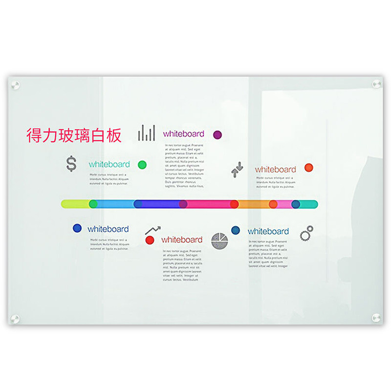 得力挂式钢化磁性玻璃办公小白板 得力迅友白板