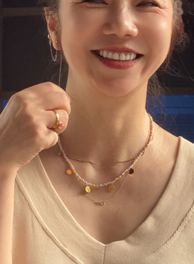 跨境ins海洋风螺纹贝壳挂件光面可调节钛钢戒指指环饰品情侣对戒