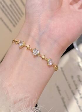 星星爱心手链清新甜美时尚轻奢高级感手饰小众设计感精致气质手链