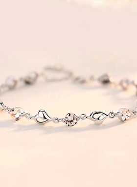 海洋之心手链女镀银999首饰手镯轻奢小众手饰520情人节礼物批发