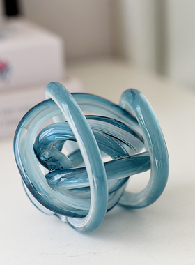 欧式简约玻璃缠绕麻团摆件A4