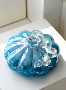 玻璃南瓜摆件田园客厅玄关装饰品