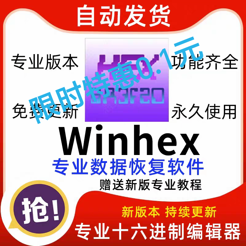 Winhex 专家版数据恢复/磁盘数据恢复/中文版软件/赠送中文教程