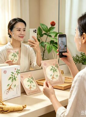 同仁堂人参减纹御龄面膜提拉紧致去收缩毛孔淡化细纹抗皱中年女男