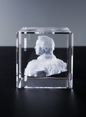 橘子洲头主席像水晶工艺品创意3D内雕景点长沙旅游纪念品水晶摆件